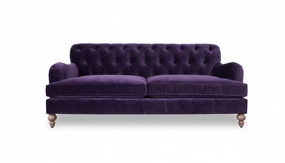 Design Sofa 3 Sitzer Lila Chesterfield Stoff Couch Sofa Polster Sofas Textil Neu