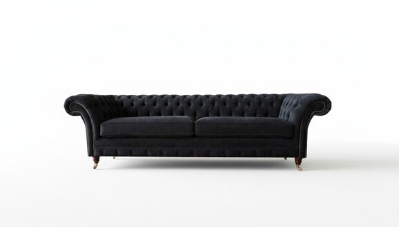 Design Sofa 4 Sitzer Polster Luxus Klassische Textil Chesterfield Sofas
