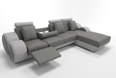 Design Sofa Couch Eck Leder Eck Garnitur Ecke Landschaft Polster L Form