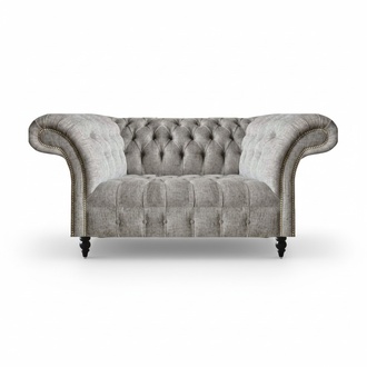 Design Sofa Couch Zweisitzer Grau Sitzmöbel Wohnzimmer Einrichtung Chesterfield