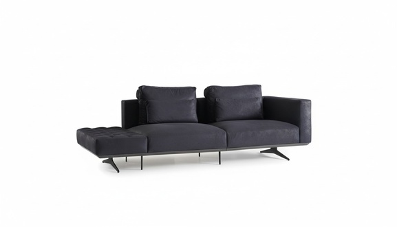 Design Sofagarnitur 3 Sitzer Textil Couch Polster Sofa Couchen Schwarz
