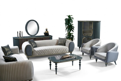 Design Sofas Polster Couchen Stoff Relax Moderne Sofagarnitur 3+1+1 Sitzer Set