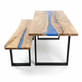 Design Tisch Bank Esstisch Küchentisch Wohnzimmer Tische Bänke Massiv epoxid neu