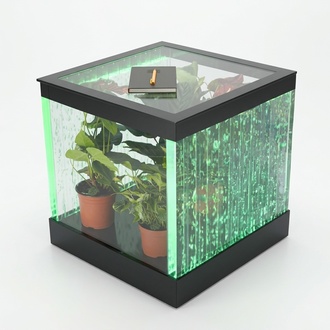 Design Tisch Couchtisch Wasser Säulen Säule Sofa Tische LED Beleuchtet