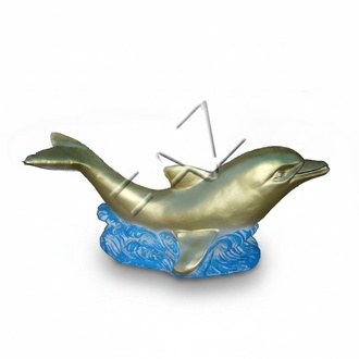Design Tisch Delphin Glas Figur Statue Skulptur Figuren Skulpturen Deko