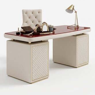 Design Tisch Sekretär Luxus Schreib Büro Metall Hochglanz Tische Holz