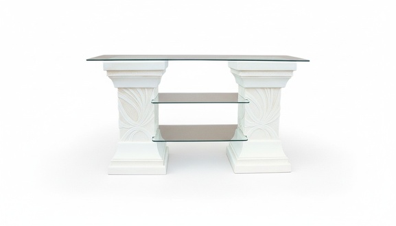 Design Vitrine Regal Glas Säule Dekor Vitrinen Regale TV Schrank Wohnzimmer