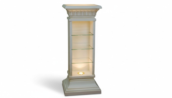 Design Vitrine Regal Glas Säule Vitrinen Regale CD Schrank Lampe 6894