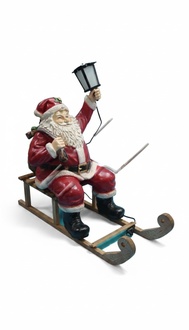 Design Weihnachtsmann mit lampe Garten Statue Skulptur Figuren