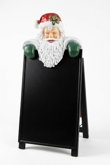 Design Weihnachtsmann mit Tafel Garten Statue Skulptur Figuren Skulpturen