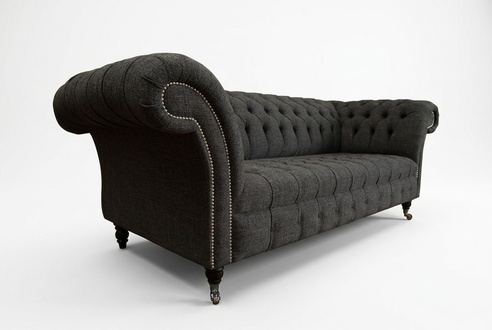 Design Wohnzimmer Chesterfield Sofa Couchen Sofas Dreisitzer Schwarz Couch Neu