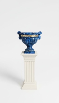 Design XXL Obst Schale Vase Deko Ellipse Vasen Antik Schalen Dekoration