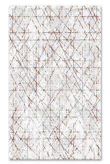 Designer Beige Teppich mit Braunen Grauen Linien Kurzflor Wohnzimmer Teppiche