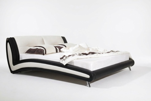 Designer Bett Betten Ehebett Doppelbett Polsterbett Schlafzimmer Lederbett