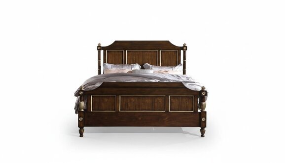 Designer Bett Klassisch Holz Hotel Betten Doppel Schlaf Zimmer Luxus
