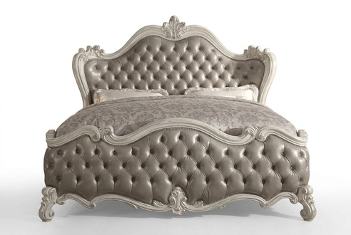 Designer Bett Schlafzimmer Betten Leder Hotel Polster Chesterfield Neu