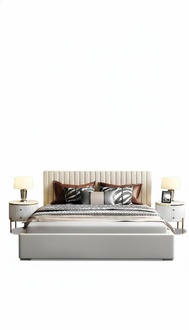 Designer Bett Schlafzimmer Doppelbett Luxus Betten Leder Hotel Polster