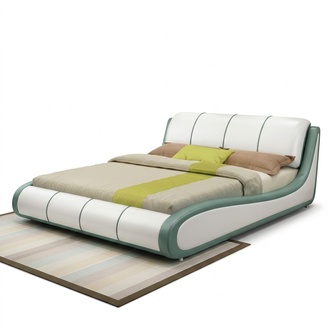 Designer Bett Schlafzimmer Luxus Doppelbett Betten Leder Hotel Polster
