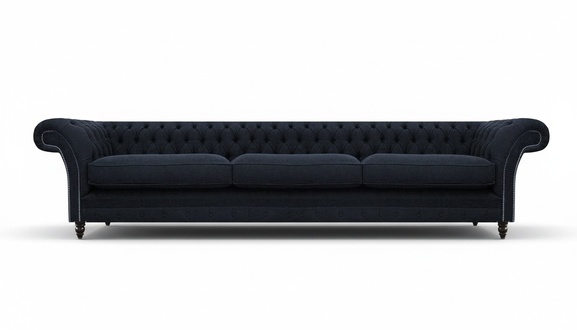 Designer Chesterfield Blau Sofa Dreisitze Couch Luxus Wohnzimmer Neu Einrichtung