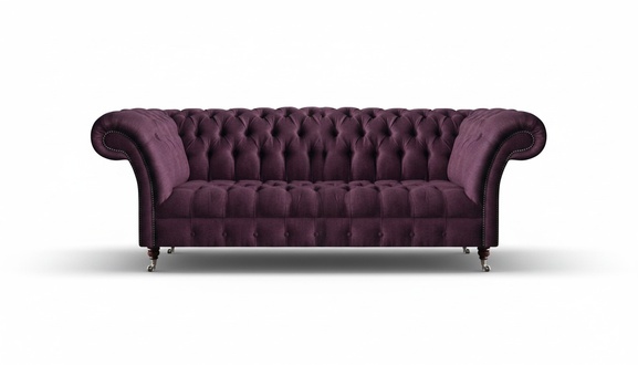 Designer Chesterfield Lila Stoffsofa Designer Couchen Luxus Dreisitzer
