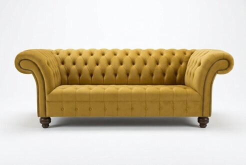 Designer Chesterfield Sofagarnitur Sofa Couch Polster Set in Samt 4tlg.