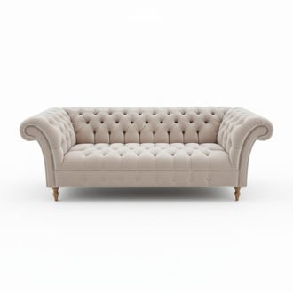 Designer Chesterfield Sofagarnitur Textil Beige 3 Couch Polster Textil