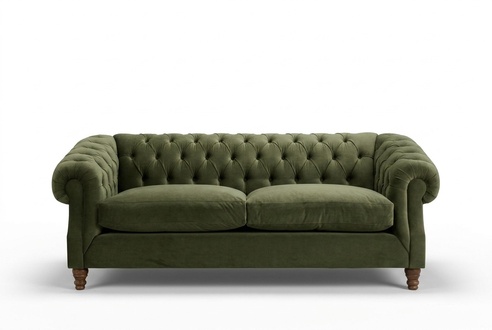 Designer Couchen - Barock Rokoko Sofa Couch Textil Samt Chesterfield