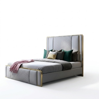 Designer Doppelbett Bett Hotel Luxus Schlafzimmer 140/160x200cm Leder
