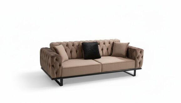Designer Dreisitzer Chesterfield Möbel 3-Sitzer Stoffsofas Polstermöbel