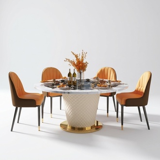 Designer Ess Zimmer Stuhl Set Tische Sessel 4x Stühle Tisch Garnitur
