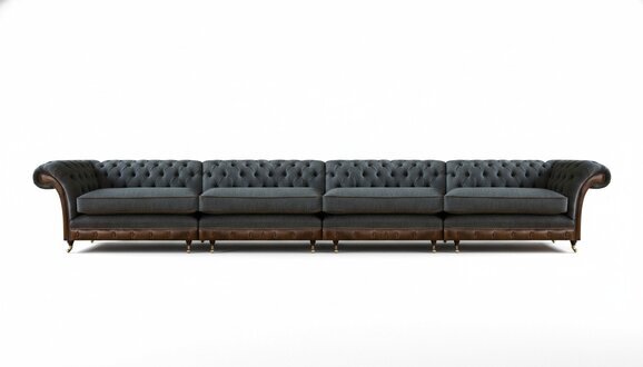 Designer Graue Chesterfield Couch Klassisch Sofa Polstercouchen Möbel
