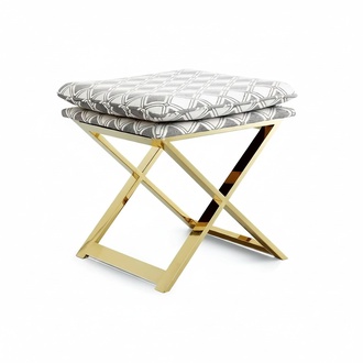 Designer Hocker Polsterhocker Fuß Ablage Möbel Wohnen Deko Sitzbänke Sitz