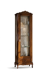 Designer Italienische Luxus Schicke Holz Möbel Barock Stil Schrank Vitrine Wohnzimmer