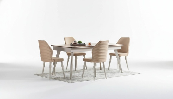 Designer Komplett 6x Stühle+Esstisch Set Esszimmer Designer Garnitur