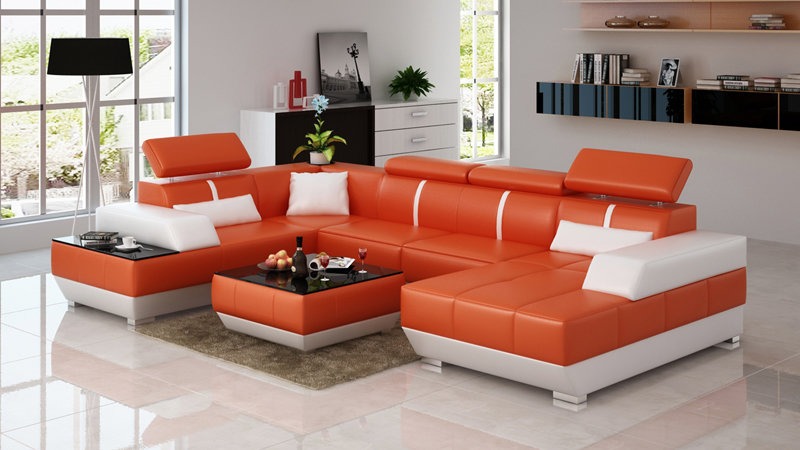 Modern Ledersofa Sofa Couch Wohnlandschaft Design Ecksofa Garnitur Dekor