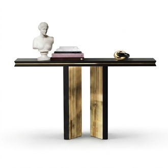 Designer Luxus Konsole Tisch Konsolen Tische Holz Metall Design Gold
