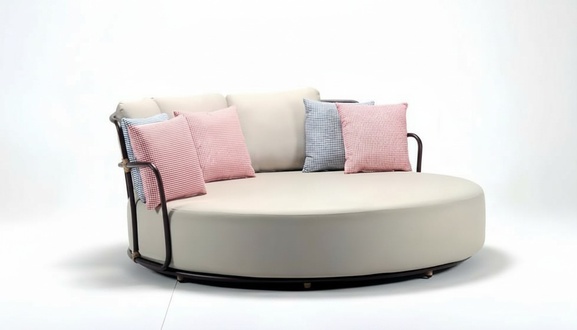 Designer Möbel Hochwertig Gartensofa Polster Beige Sofas Terrasse Couchen