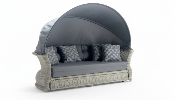 Designer Möbel Hochwertig Gartensofa Polster Grau Sofas Terrasse Couchen