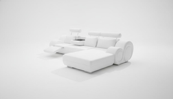 Designer Polster Sofa + USB Ledersofa Wohnlandschaft Ecksofa Garnitur Berlin II