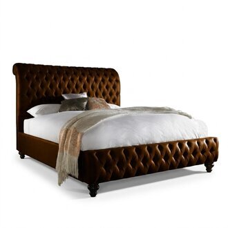 Designer Polsterbett Bett Betten Hotel Chesterfield Hotelbett Kunstleder