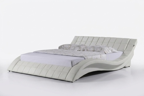 Designer Polsterbett Weiß Bett Betten Lederbett Doppelbett Ehebett Designerbett