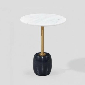 Designer Runder Beistelltisch Mit Marmorplatte Hochwertiger Couchtisch