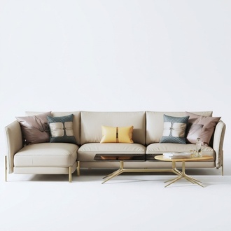 Designer Garnitur Sofa Couch Ecksofa mit Hocker Polster Wohnlandschaft