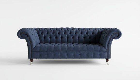 Designer Sofa Couch Polster XXL 3 Sitzer Big Sofas Couchen Blau Leder Textil