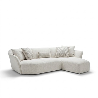 Designer Sofa Couch Weiß Einrichtung Wohnzimmer Ecksofa L-Form Polstermöbel