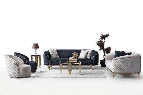 Designer Sofa Set 4tlg Wohnzimmer Sofas 3 Sitz Couch Sessel Modern Design