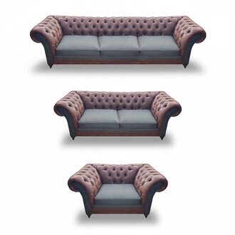Designer Sofas Couchen Komplett 3tlg Wohnzimmer Chesterfield Sessel Couch