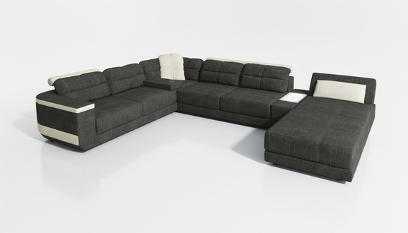 Designer U-Form Ecksofa XXL Wohnlandschaft Sofa Couch Polster Sofa Ecke Neu
