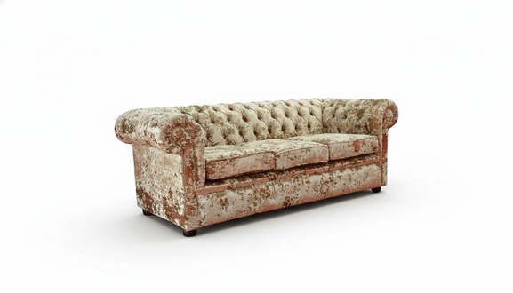 Designer Wohnzimmer Sofa - Textil Samt Stoff Bezug - Klassische Couch