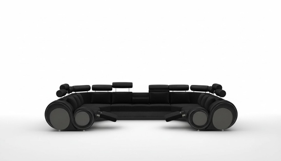 XXL Big Wohnlandschaft Sofa + USB Polster Eck Leder Sofas Garnitur Couchen LED